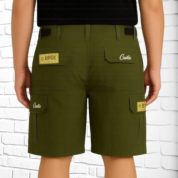CORTEIZ "ALCATRAZ" Mens Cargo Shorts – Hard to Find - Forest Green - NEW Size L - Picture 2 of 9